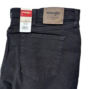 Wrangler Authentics Mens Straight Leg Black Jeans 42x29 10ZM1CSCB Stretch Denim